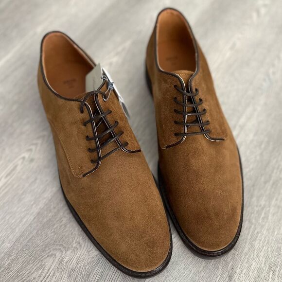 Mango Man Genuine Suede Derby Shoes Brown Leather Sole US 10.5 main image 12